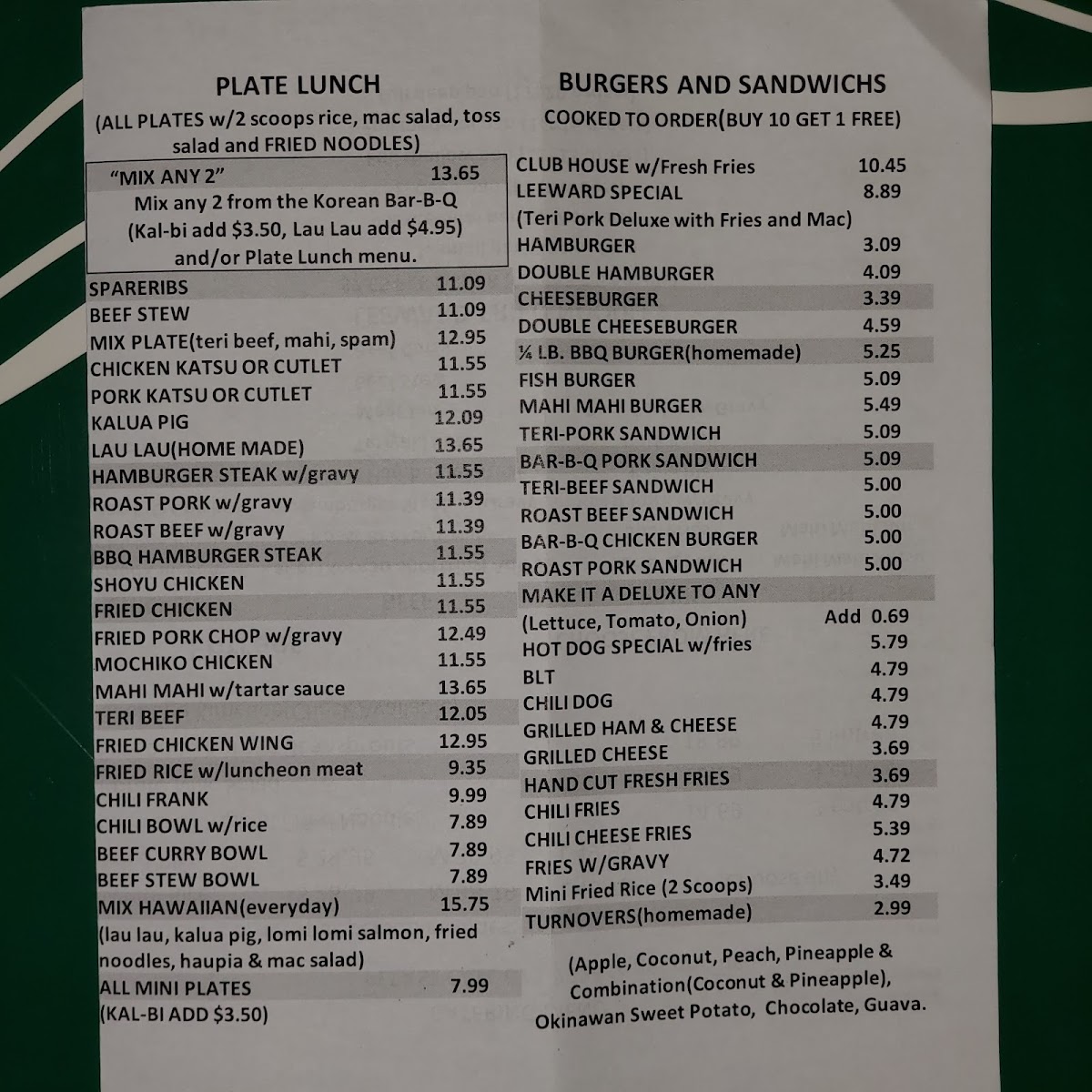 Leeward Drive-Inn Menu - Image 2